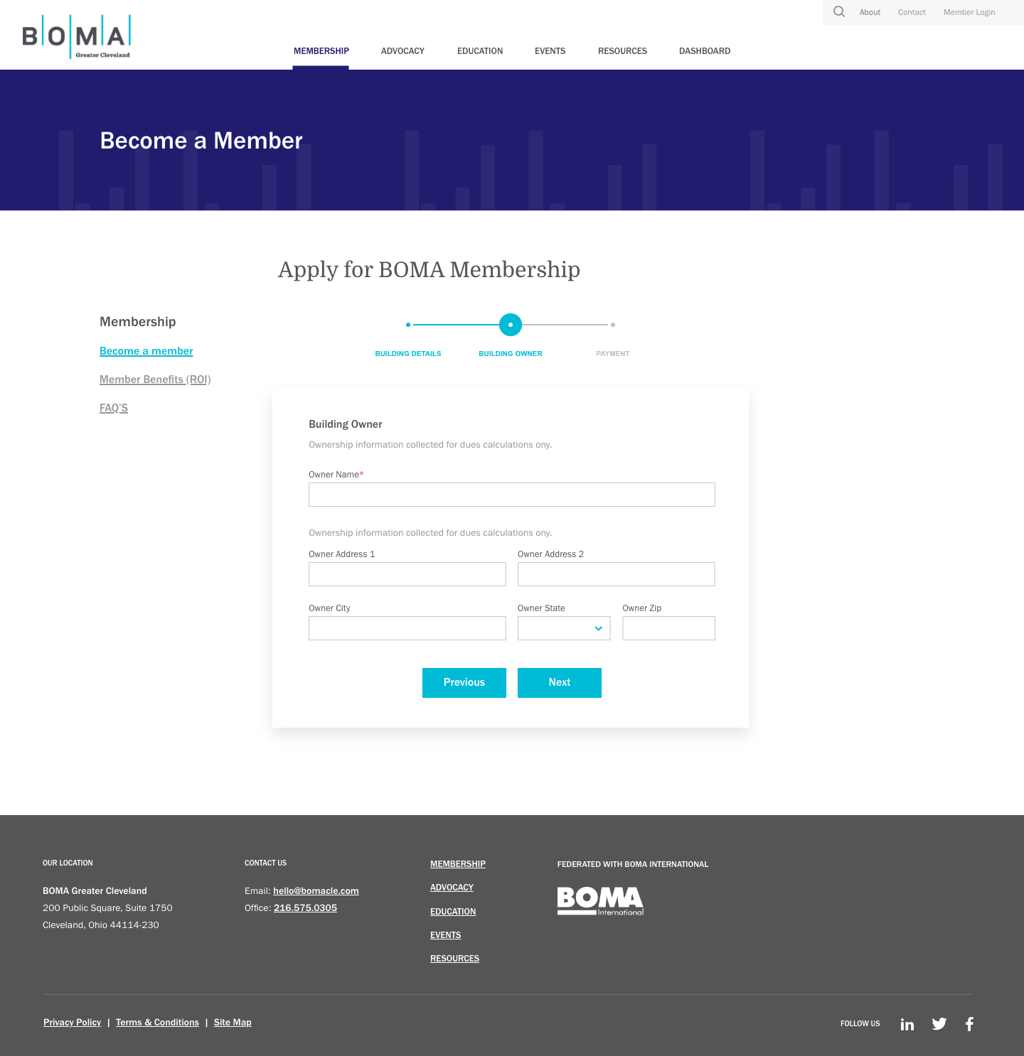 BOMA member registration